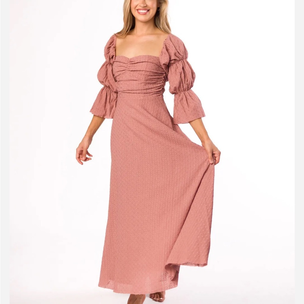 Chic Long Sleeve Blush Dress